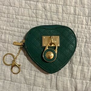 Charming Charlie Coin Purse with Key Ring Green